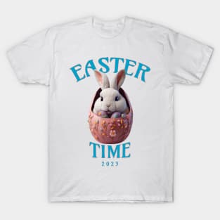 Cute Blue Easter Bunny Design T-Shirt